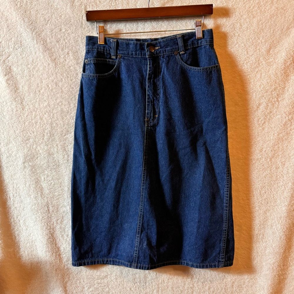 Calvin Klein Dark Blue Denim Pencil Skirt